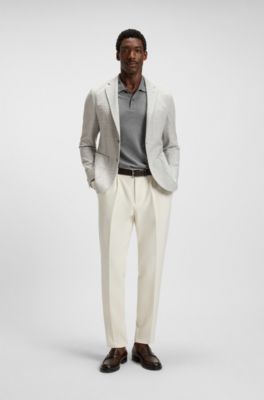 Blazer slim fit en tejido el&aacute;stico a cuadros, Gris estampado