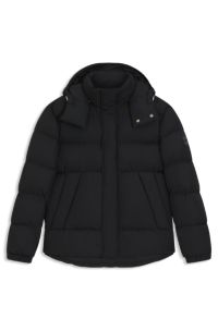 Water-repellent jacket with logo badge, Black