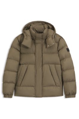 Water-repellent jacket with logo badge, Light Brown