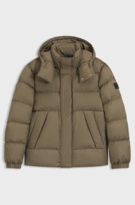 Water-repellent jacket with logo badge, Light Brown