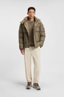 Water-repellent jacket with logo badge, Light Brown