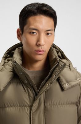 Water-repellent jacket with logo badge, Light Brown