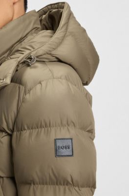 Water-repellent jacket with logo badge, Light Brown