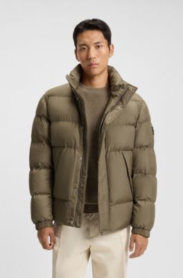 Water-repellent jacket with logo badge, Light Brown