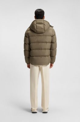 Water-repellent jacket with logo badge, Light Brown