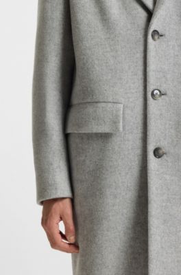 Relaxed-fit coat in a wool blend, Light Grey