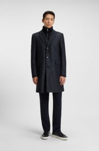 Manteau Slim avec intérieur amovible, Bleu foncé