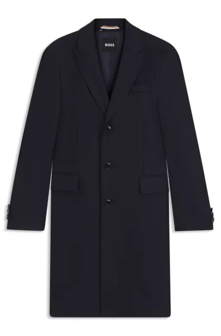 Slim-fit coat in virgin wool