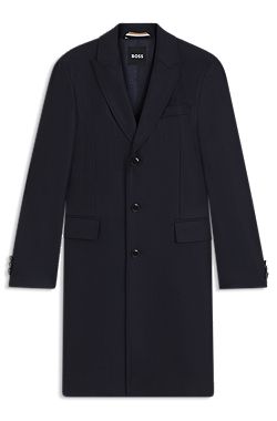 Slim-fit coat in virgin wool