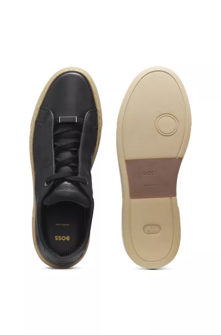 BOSS x ASTON MARTIN trainers in grained leather