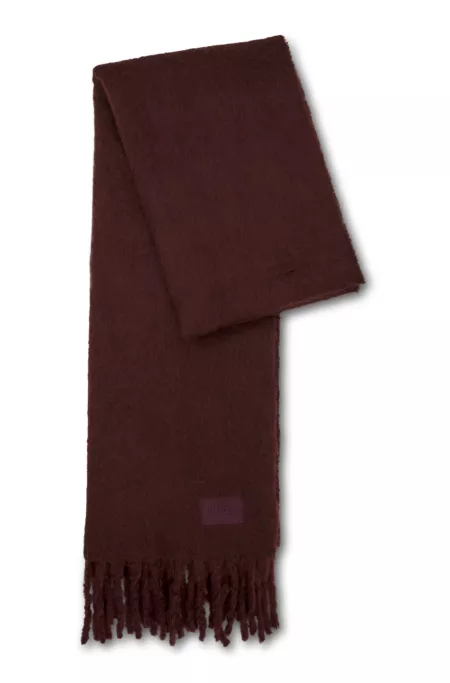 Oversized Schal mit gebürstetem Finish und Chunky-Fransen
