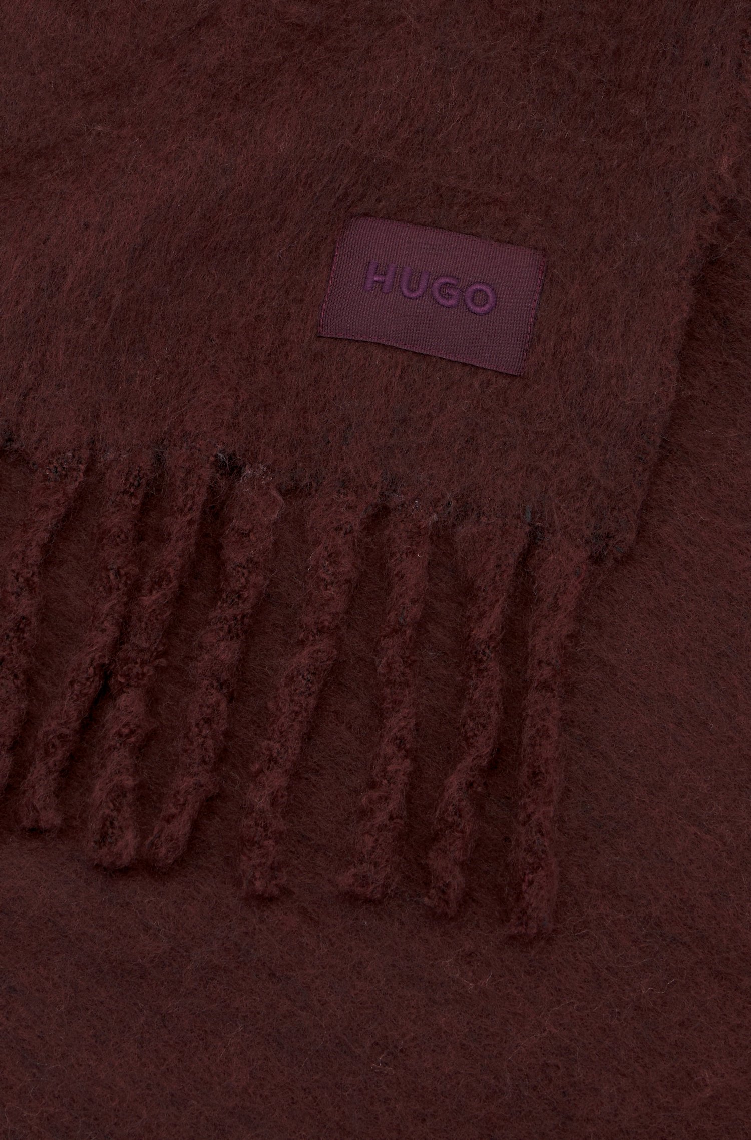 Hugo Oversized brushed scarf with chunky fringing halsdukar & sjalar dam – bild 3