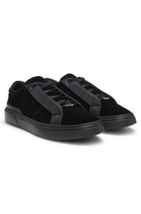 Gary trainers with leather trims, Black