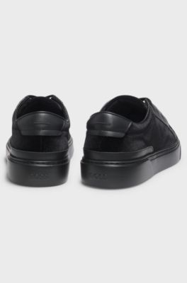 Gary trainers with leather trims, Black