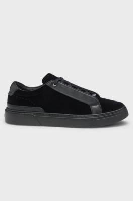 Gary trainers with leather trims, Black