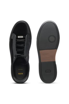 Gary trainers with leather trims, Black