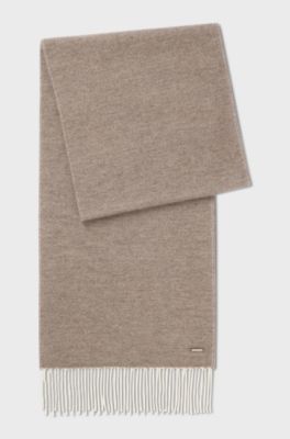 Double-faced cashmere scarf, Light Beige