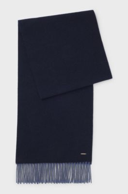 Double-faced cashmere scarf, Dark Blue