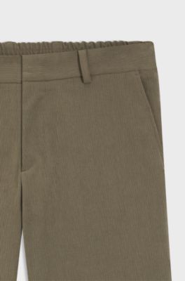 Slim-fit trousers in stretch corduroy, Light Brown