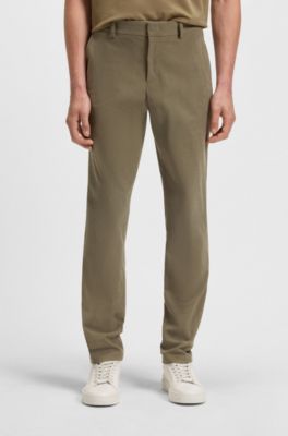Slim-fit trousers in stretch corduroy, Light Brown