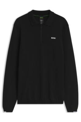 Boss Cotton sweater with contrast logo stickade tröjor herr – bild 10