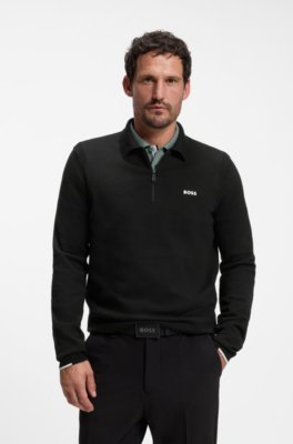 Boss Cotton sweater with contrast logo stickade tröjor herr – bild 7