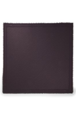 Square scarf with monogram jacquard and metallised details, Light Purple