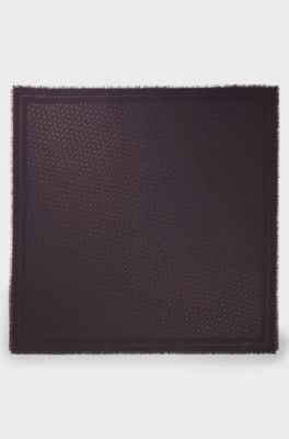 Square scarf with monogram jacquard and metallised details, Light Purple