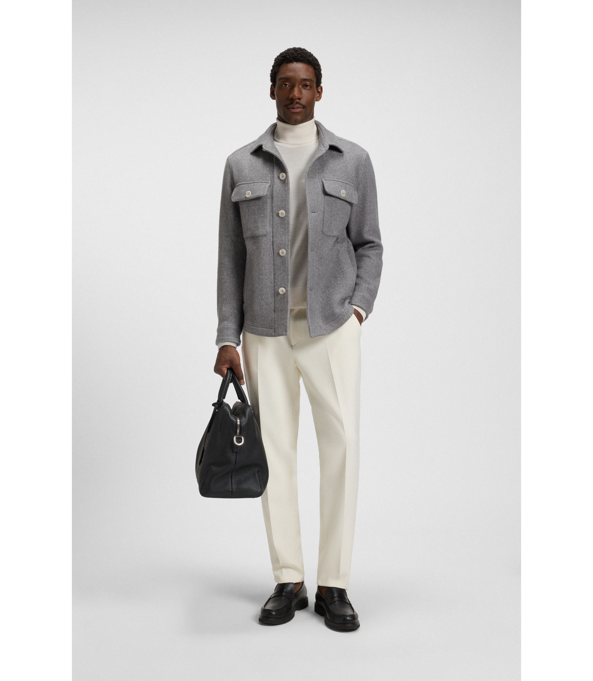 Chemise Homme Hugo Boss ErolloneE Manches Longues Gris - Taille M (IT 50) - Neuf Avec étiquettes