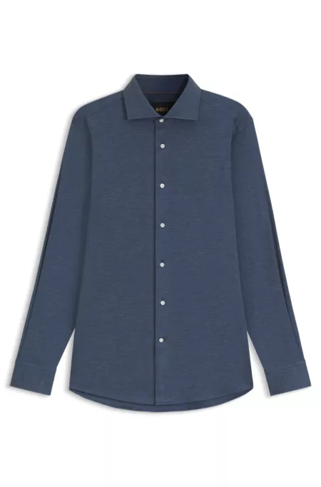 Slim-fit shirt in an Italian-made cotton blend