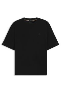 Mercerised-cotton T-shirt with Double B monogram, Black