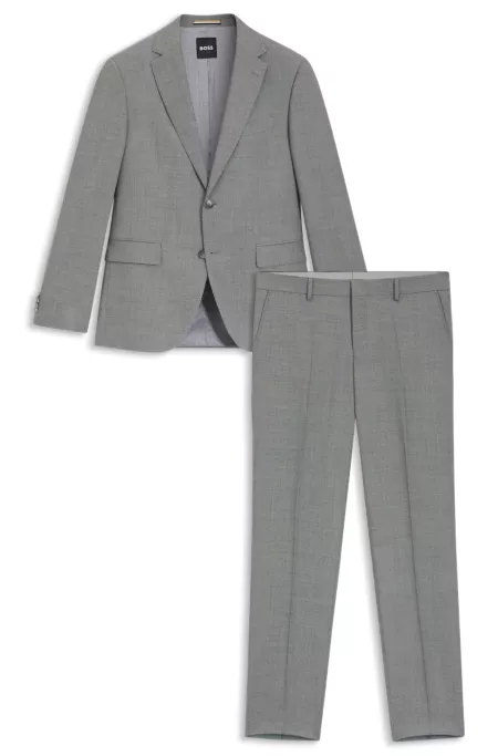 Two-piece regular-fit suit in patterned stretch fabric