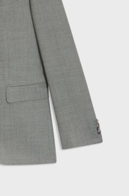 Two-piece regular-fit suit in patterned stretch fabric, Silver