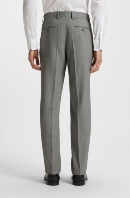 Two-piece regular-fit suit in patterned stretch fabric, Silver