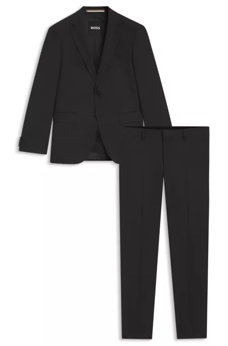 Two-piece regular-fit suit in patterned stretch fabric