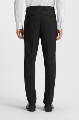 Two-piece regular-fit suit in patterned stretch fabric, Dark Brown