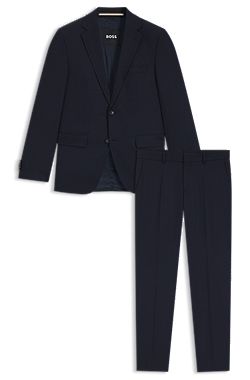 Two-piece regular-fit suit in patterned stretch fabric