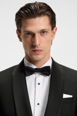 Two-piece tuxedo suit in an Italian wool blend, Black