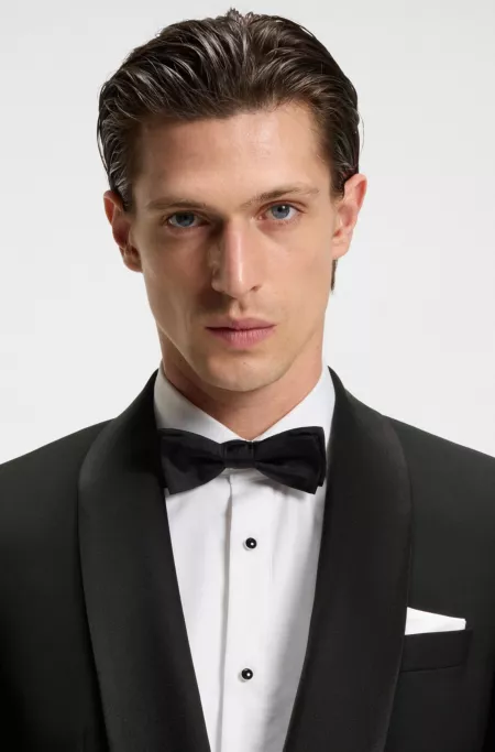 Two-piece tuxedo suit in an Italian wool blend