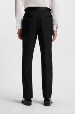 Two-piece tuxedo suit in an Italian wool blend, Black