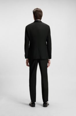 BOSS - Two-piece tuxedo suit in an Italian wool blend - Black