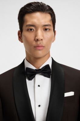 Two-piece tuxedo suit in an Italian wool blend, Dark Brown