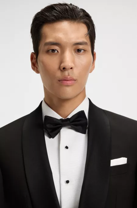 Two-piece tuxedo suit in an Italian wool blend