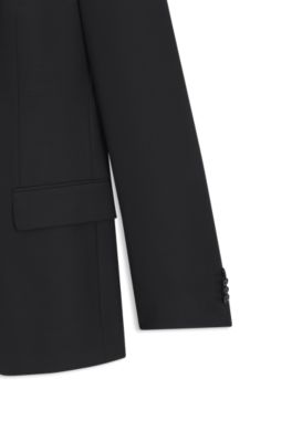 Two-piece suit in a stretch-wool blend, Black