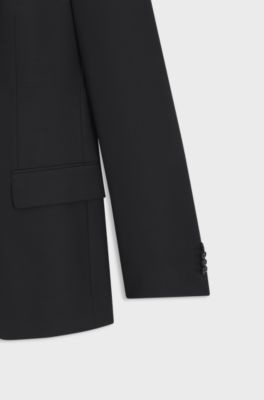 Two-piece suit in a stretch-wool blend, Black