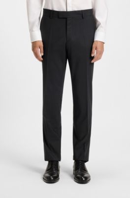 Two-piece suit in a stretch-wool blend, Black
