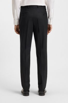Two-piece suit in a stretch-wool blend, Black