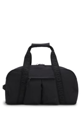 Lightweight holdall with 3D logo patch, Black