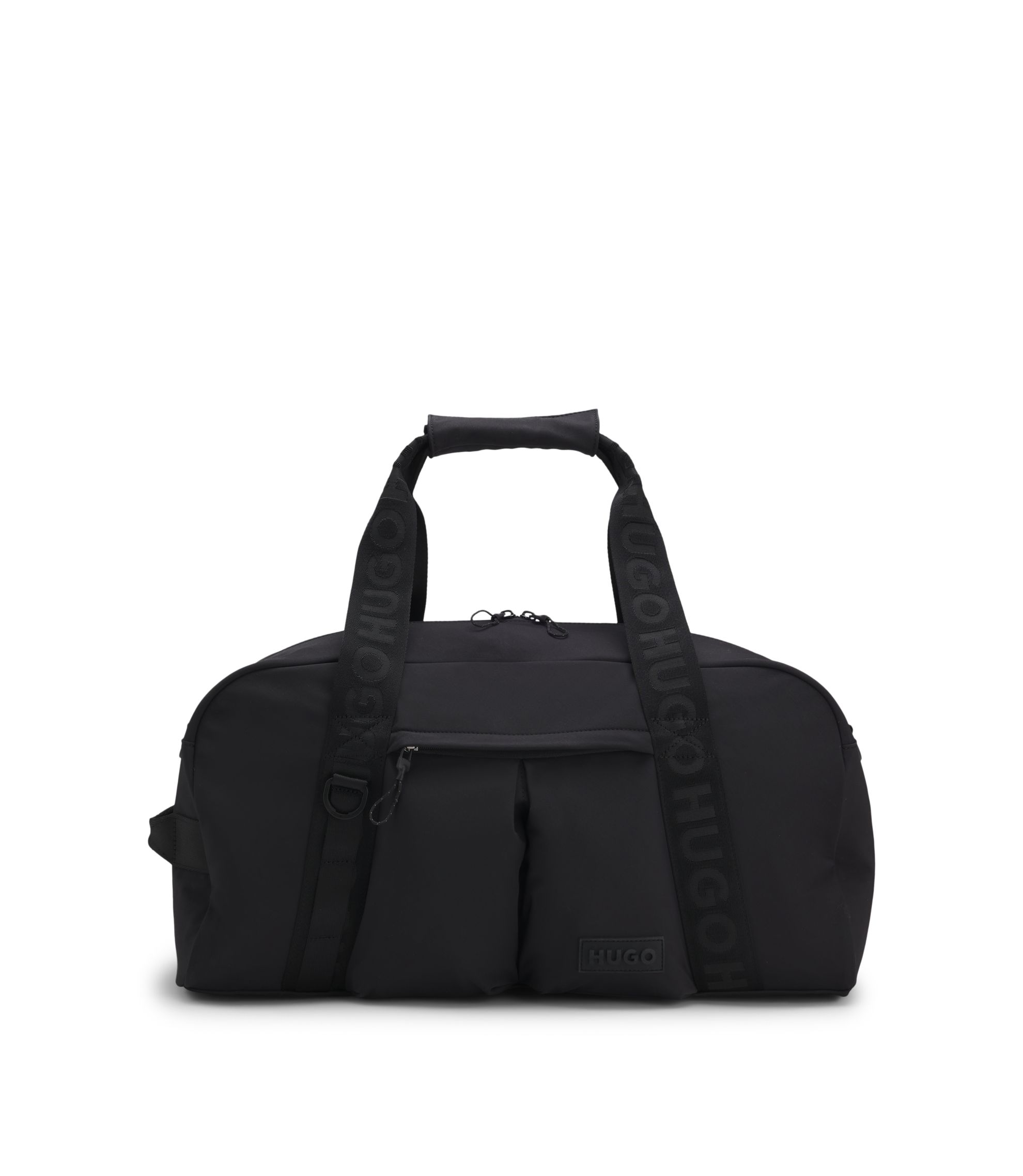 HUGO Lightweight holdall with 3D logo patch Black