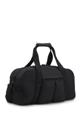Lightweight holdall with 3D logo patch, Black
